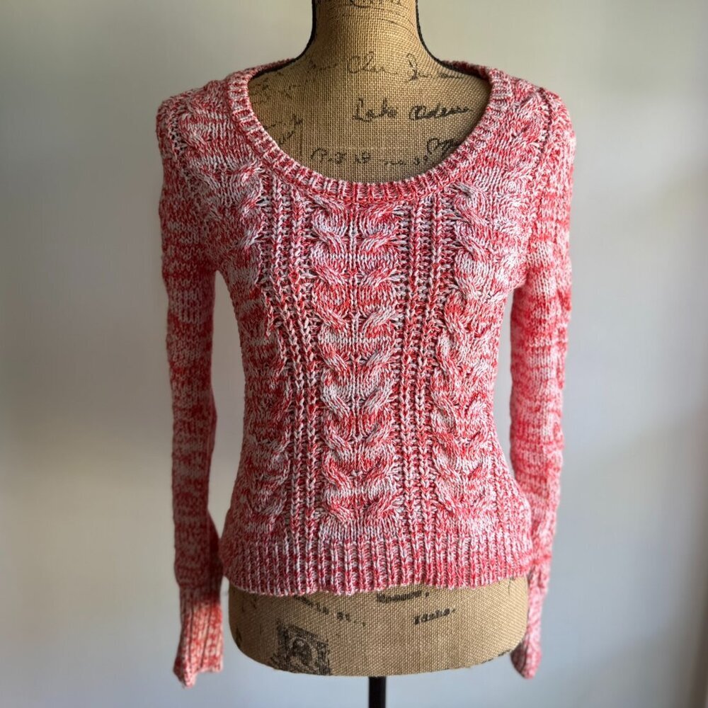 Free People - Cable Knit Sweater Red/White - Women’s M/L​